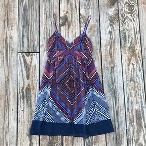 Size 2 American Eagle Babydoll Mini Dress Geometric Boho Spaghetti Strap